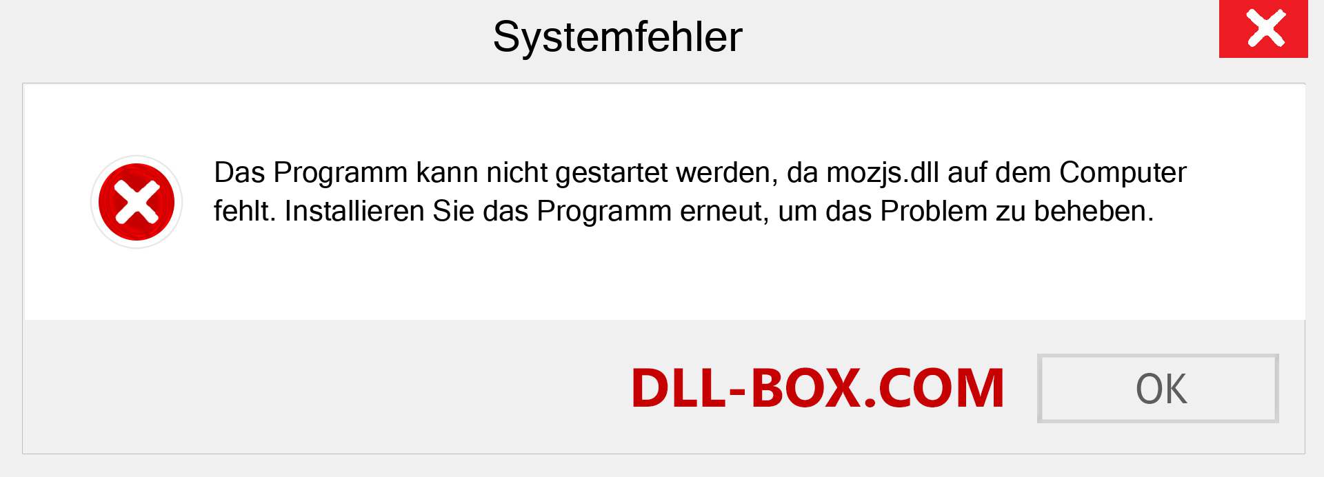 mozjs.dll-Datei fehlt?. Download für Windows 7, 8, 10 - Fix mozjs dll Missing Error unter Windows, Fotos, Bildern