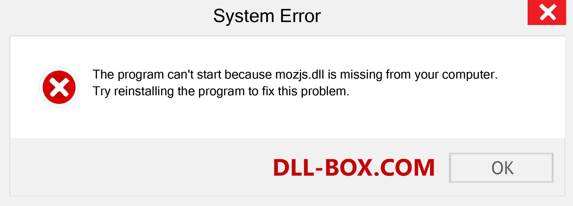  mozjs.dll file is missing?. Download for Windows 7, 8, 10 - Fix  mozjs dll Missing Error on Windows, photos, images